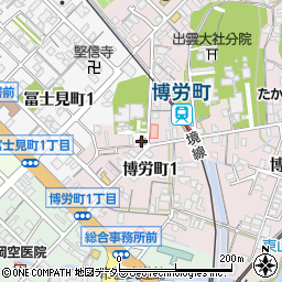 米子博労町郵便局周辺の地図