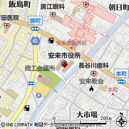 安来市役所　総務部総務課周辺の地図
