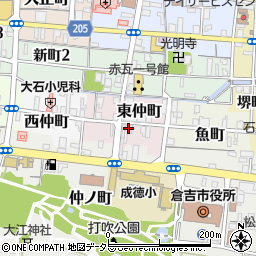 鳥取県倉吉市東仲町周辺の地図