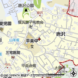 神奈川県横浜市南区唐沢50周辺の地図