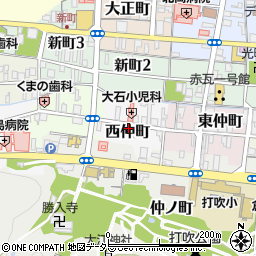 鳥取県倉吉市西仲町周辺の地図