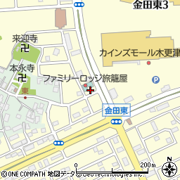 ファミリーロッジ旅籠屋・木更津金田店無料駐車場周辺の地図