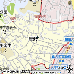 神奈川県横浜市南区唐沢周辺の地図