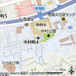 横浜市役所　環境創造局中村公園プール周辺の地図