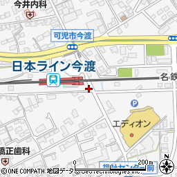 名鉄協商今渡駅前駐車場周辺の地図