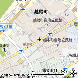 鳥取県倉吉市越中町周辺の地図