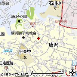 神奈川県横浜市南区唐沢54-14周辺の地図
