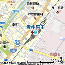 雲州平田駅周辺の地図
