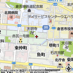 鳥取県倉吉市研屋町周辺の地図