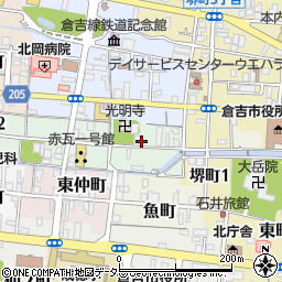 鳥取県倉吉市研屋町周辺の地図