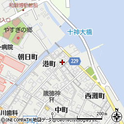 島根県安来市安来町港町周辺の地図