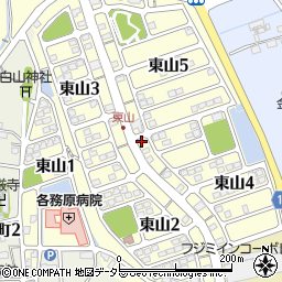 岐阜県各務原市東山周辺の地図