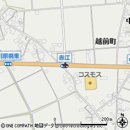 赤江周辺の地図