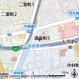 神奈川県横浜市南区浦舟町5丁目周辺の地図