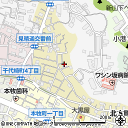 神奈川県横浜市中区北方町周辺の地図
