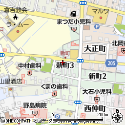 鳥取県倉吉市新町3丁目周辺の地図