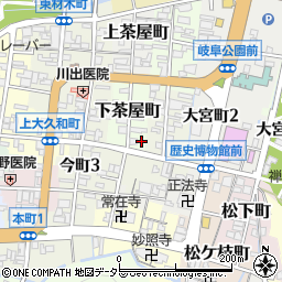 岐阜県岐阜市下茶屋町21周辺の地図