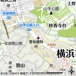 神奈川県横浜市中区麦田町周辺の地図