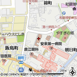 安来郵便局周辺の地図
