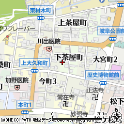 岐阜県岐阜市下茶屋町26周辺の地図