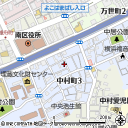 中村東公園　駐車場A周辺の地図