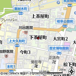 岐阜県岐阜市下茶屋町周辺の地図