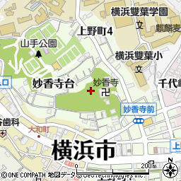 神奈川県横浜市中区妙香寺台周辺の地図