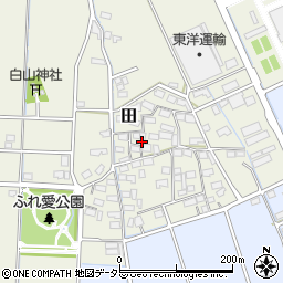 岐阜県神戸町（安八郡）田周辺の地図