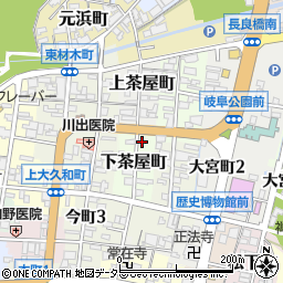岐阜県岐阜市下茶屋町2周辺の地図
