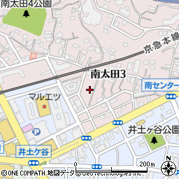 神奈川県横浜市南区南太田3丁目17周辺の地図