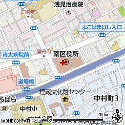 横浜市南公会堂周辺の地図