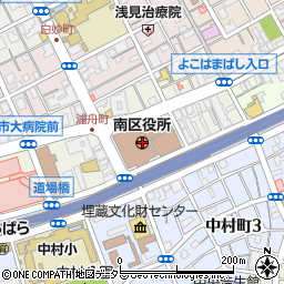 横浜市南区役所周辺の地図
