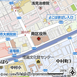 横浜市消防局南消防署周辺の地図