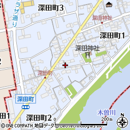 岐阜県美濃加茂市深田町周辺の地図