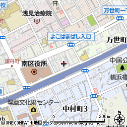 神奈川県横浜市南区浦舟町1丁目周辺の地図