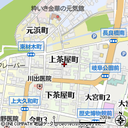 岐阜県岐阜市上茶屋町周辺の地図