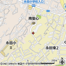 永田東かつら公園周辺の地図