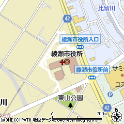 綾瀬市役所　政策経営課企画政策担当周辺の地図