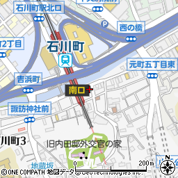 ローソンＬＴＦ中区石川町店周辺の地図