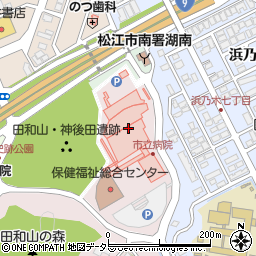 松江市立病院周辺の地図