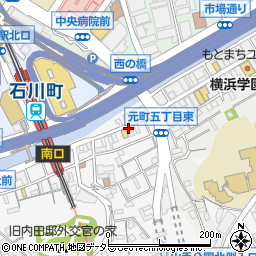 ファミリーマート横浜元町店周辺の地図