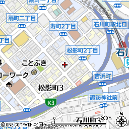 松影町アパート周辺の地図