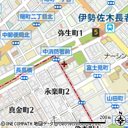 横浜市消防局中消防署周辺の地図