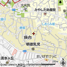 神奈川県横浜市南区庚台周辺の地図