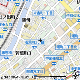 神奈川県横浜市中区若葉町周辺の地図