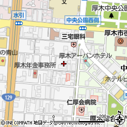 神奈川県厚木市栄町1丁目12周辺の地図