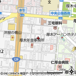 コインパーク厚木栄町１丁目第２駐車場周辺の地図