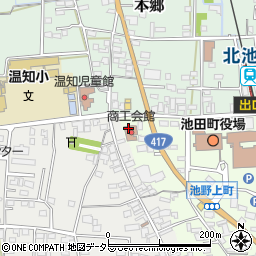池田町役場　中公民館周辺の地図