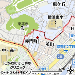 横浜赤門郵便局周辺の地図