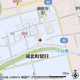 滋賀県長浜市湖北町留目322周辺の地図